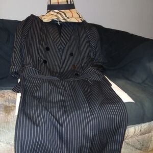 Yves Saint Laurent Navy Pinstripe Blazer